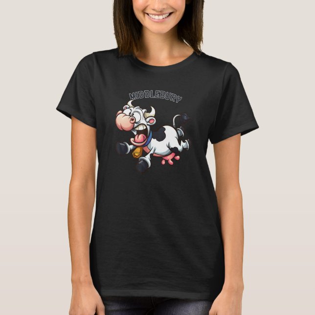 Camiseta Middlebury Vermont Vaca Loca (Anverso)