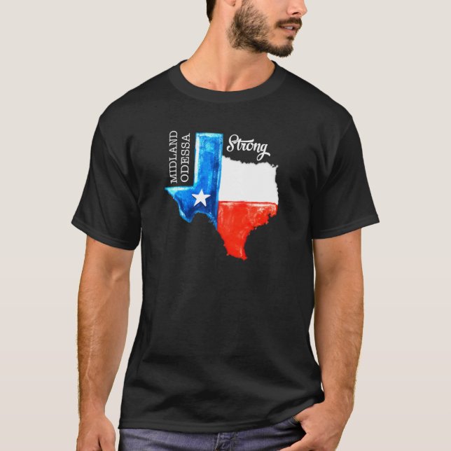 Camiseta Midland Odessa Fuerte Bandera de Texas 432 Hombres (Anverso)
