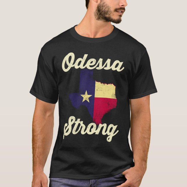 Camiseta Midland Odessa TX Strong Love Pray Support Texas M (Anverso)