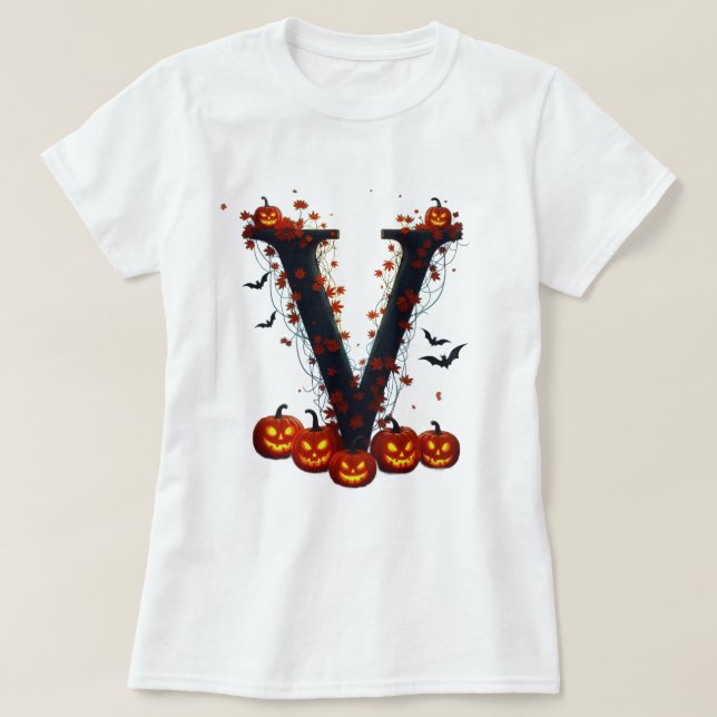 Camiseta Midnight Design with V letter  (Diseño del anverso)