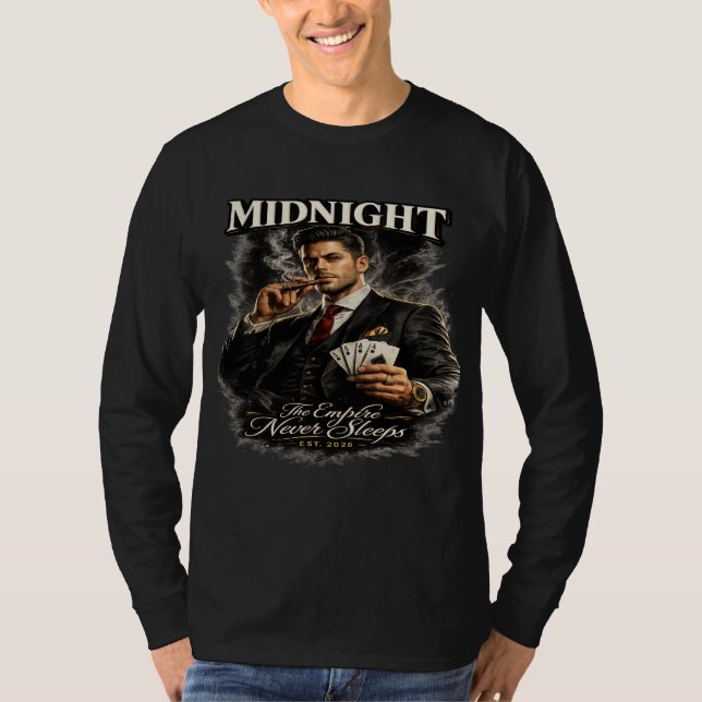 Camiseta Midnight Poker King Mafia Style Long Sleeve (Anverso)
