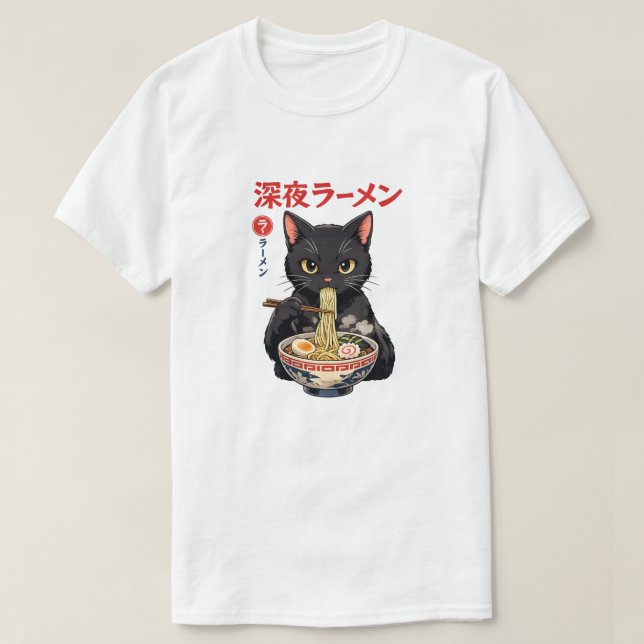 Camiseta Midnight Ramen Cat (Diseño del anverso)