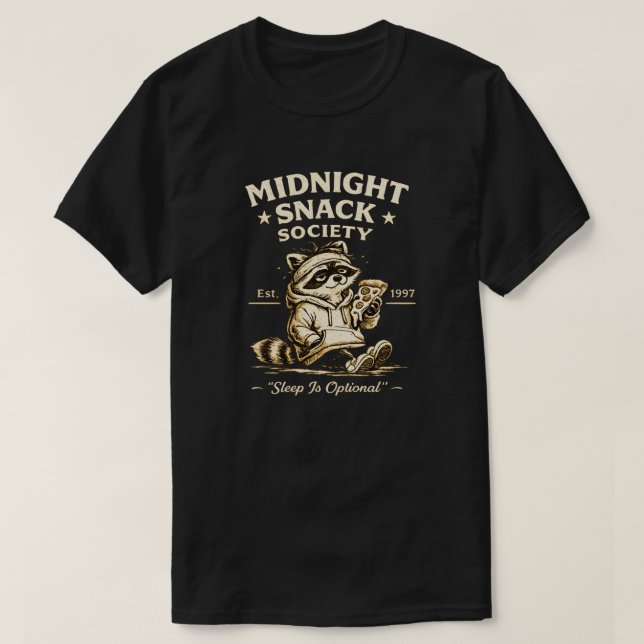 Camiseta Midnight Snack Society Funny Pizza Lover Night Owl (Diseño del anverso)