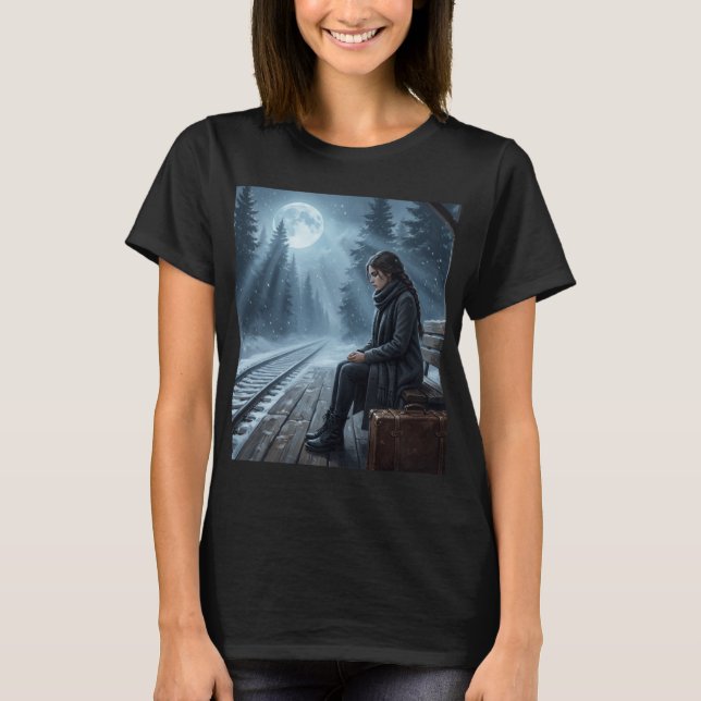 Camiseta Midnight Solitude Shirt–Dark Dream Aesthetic tee (Anverso)