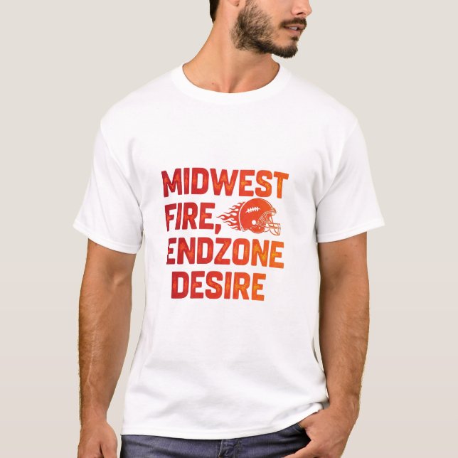 Camiseta Midwest Fire Endzone Desire Football Game Day (Anverso)