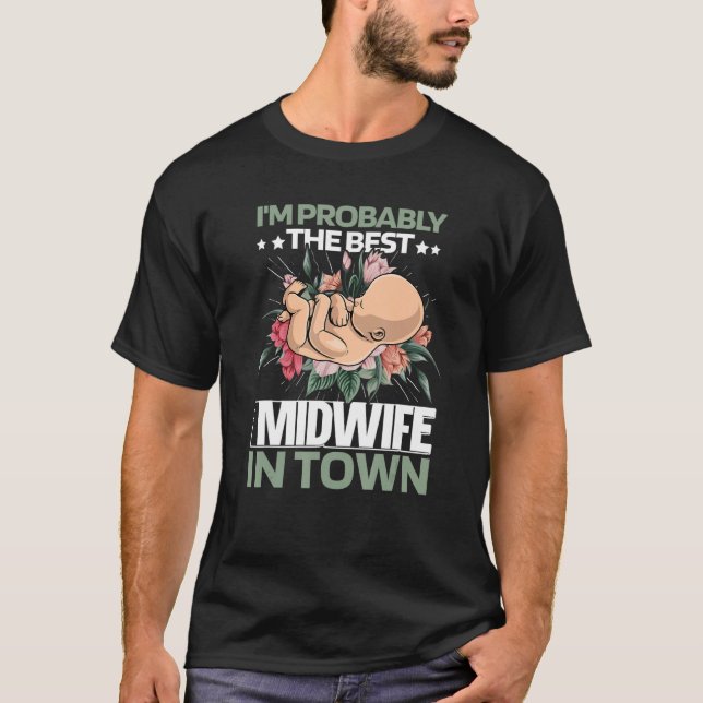 Camiseta Midwife Floral  Doula Midwifery Childbirth Midwive (Anverso)