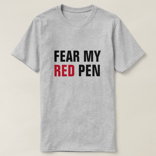 CAMISETA MIEDO A MI EDITOR O EDITORIO DIVERTIDO DE RED PEN (Diseño del anverso)