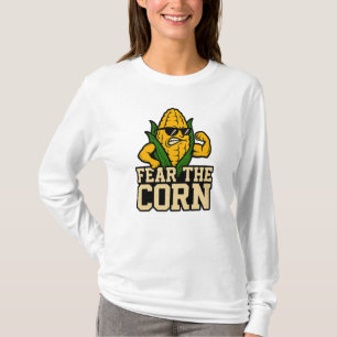 Camiseta Miedo al maíz   Músculo divertido de la mascota de