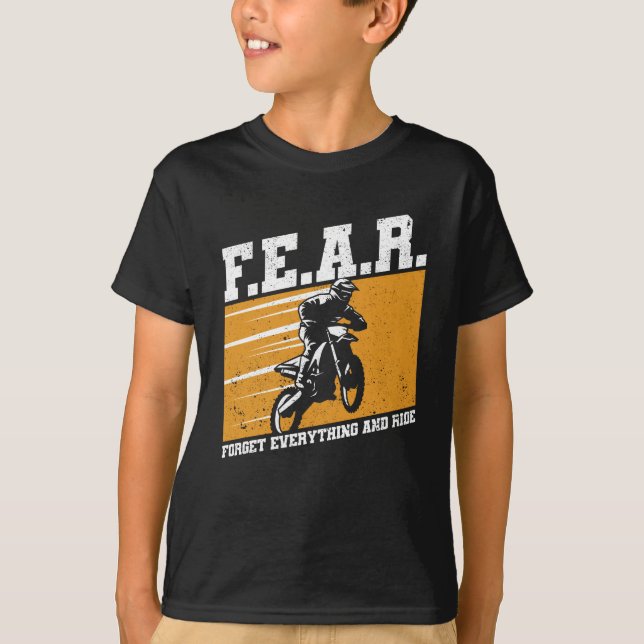 Camiseta Miedo Dirtbike Motocross Olvidar todo (Anverso)