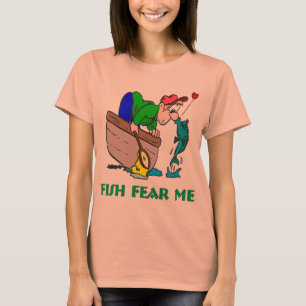 Camiseta Miedo divertido de la pesca del humor de la pesca