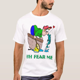 Camiseta Miedo divertido de la pesca del humor de la pesca