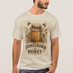 Camiseta Miel Casera Vintage Arte de Granja Apicultura