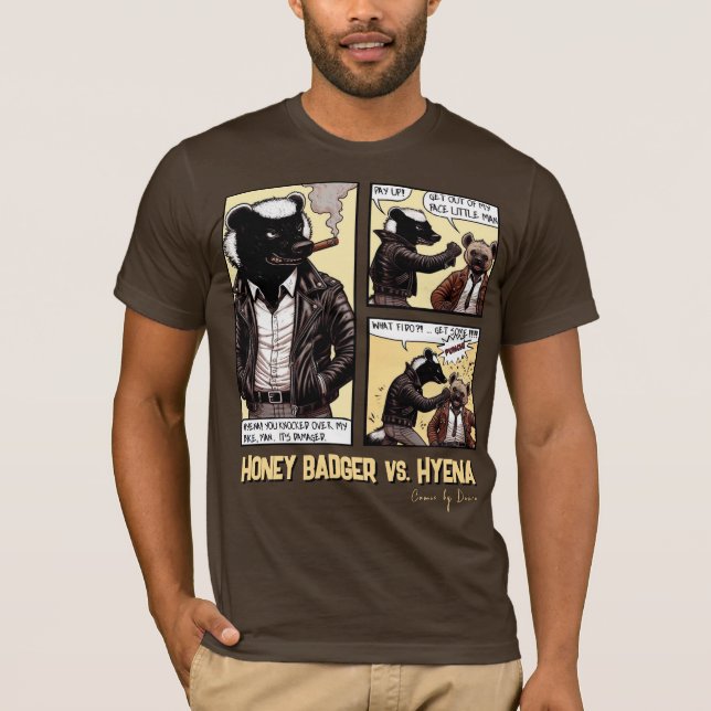 Camiseta Miel sin miedo Badger lucha contra una hiena (Anverso)