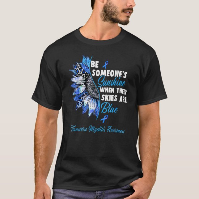 Camiseta Mielitis Transversal Conciencia Cinta Azul Sunflow (Anverso)