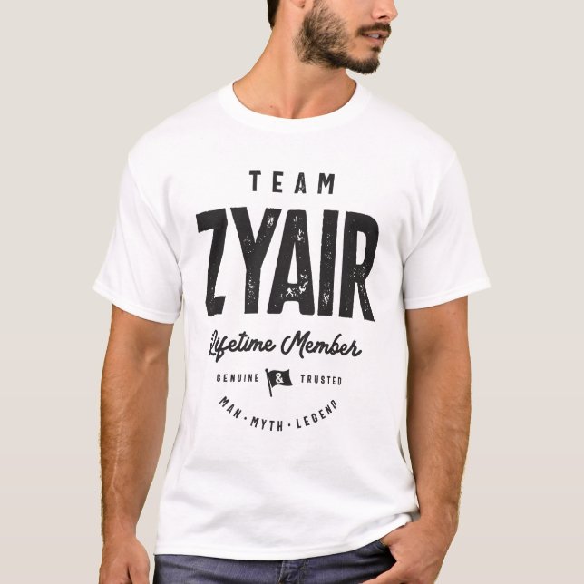 Camiseta Miembro de Zyair Lifetime Nombre Personalizado Zya (Anverso)