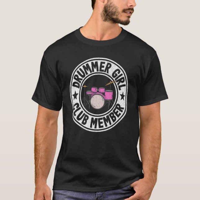 Camiseta Miembro del Club de Chicas de tambores Mujeres tam (Anverso)