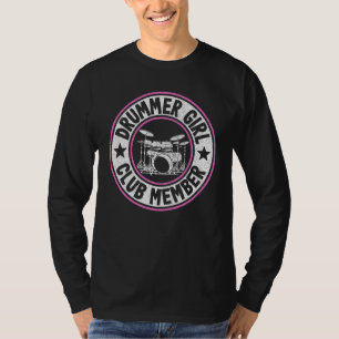 Camiseta Miembro del Club de Chicas de tambores Mujeres tam