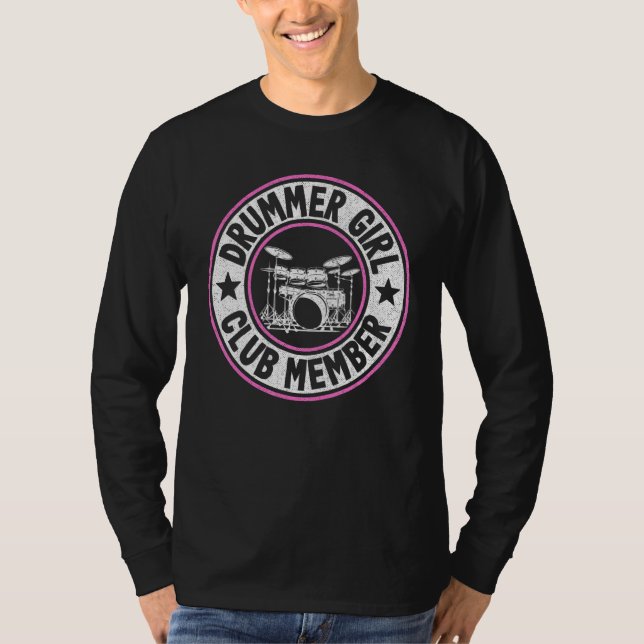 Camiseta Miembro del Club de Chicas de tambores Mujeres tam (Anverso)