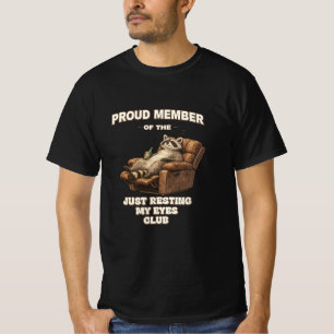 Camiseta Miembro del Club Divertido Mapache Solo Descansand