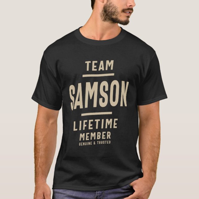 Camiseta Miembro del equipo Samson Lifetime - Nombre Samson (Anverso)