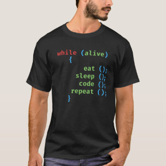 Camiseta mientras está vivo - comer repetición de código de