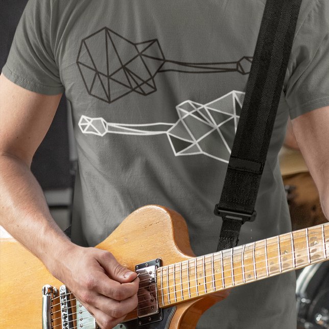 Camiseta mientras mi guitarra, estampado geométrico de cami (Subido por el creador)