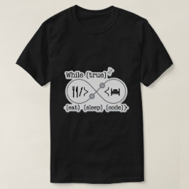 Camiseta Mientras que el programador de código de suspensió