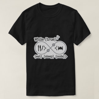 Camiseta Mientras que el programador de código de suspensió