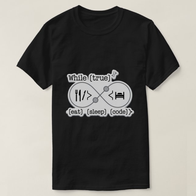 Camiseta Mientras que el programador de código de suspensió (Diseño del anverso)