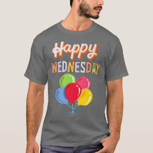 Camiseta Miércoles feliz con globos coloridos