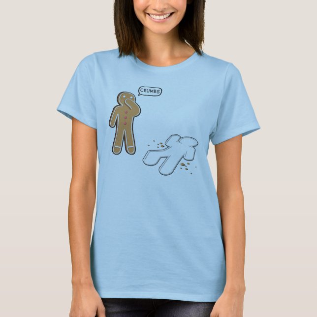 Camiseta MIGAS de la escena del crimen irónica del hombre (Anverso)