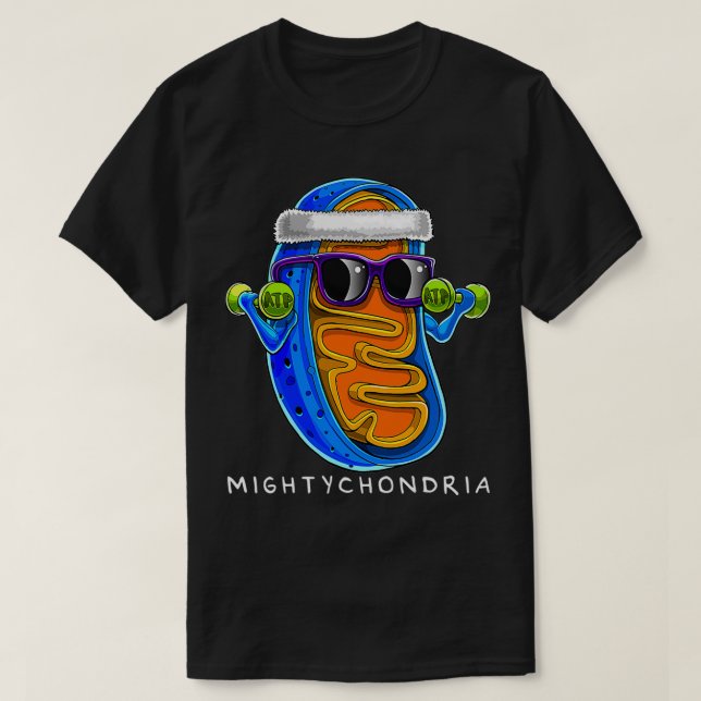 Camiseta Mightychondria Docente en Ciencias de la Biología  (Diseño del anverso)