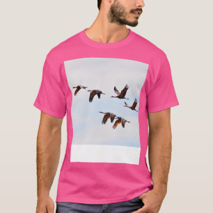 Camiseta Migración de grullas arenosas Nebraska Birdwatchin