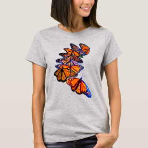 Camiseta Migración de mariposas monarca de color agua