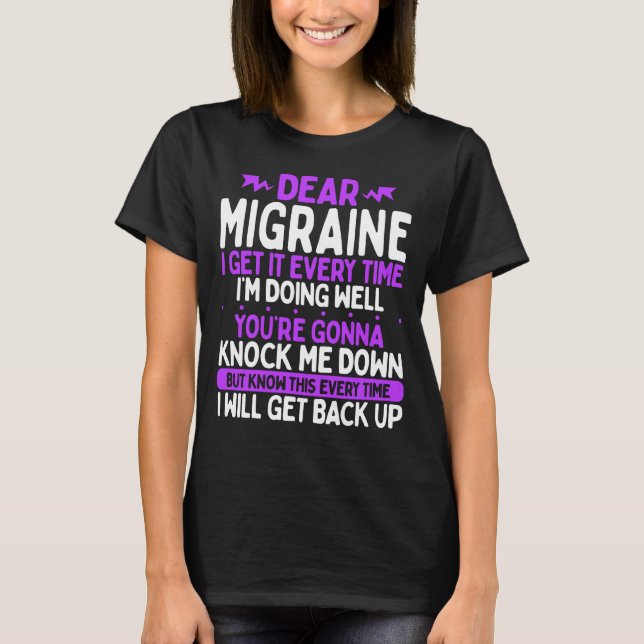 Camiseta Migraine Awareness Month Purple Migraine Ribbon (Anverso)