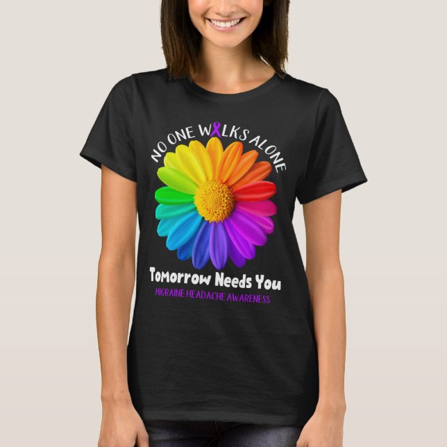 Camiseta Migraine Cefache Awareness Ribbon Support Regalos (Anverso)