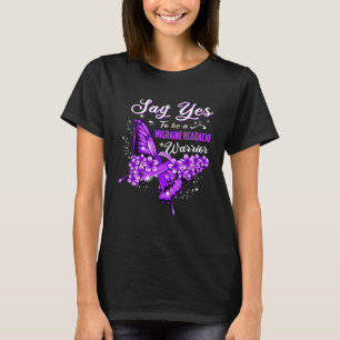 Camiseta Migraine Cefalea Guerrera Mariposa Morada Mujeres