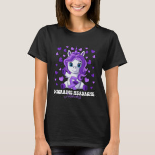 Camiseta Migraine Headache Awareness Month Púrpura Ribbon U