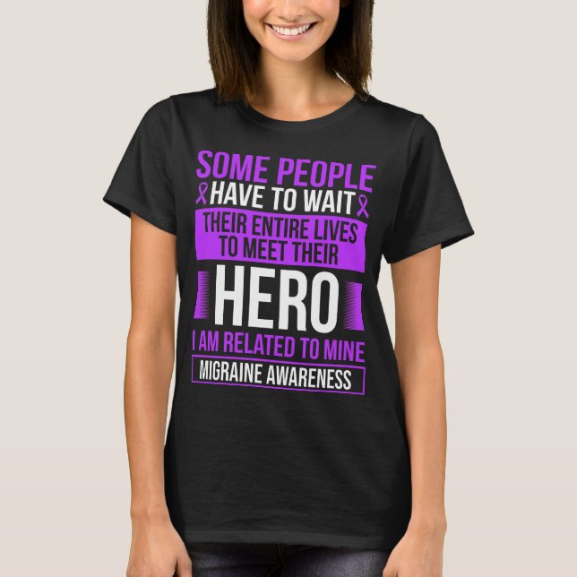 Camiseta Migraine Ribbon Migraine Warrior Survivor (Anverso)