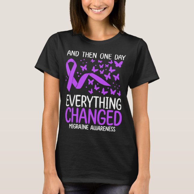 Camiseta Migraine Warrior Ribbon Fighter Migraine Awareness (Anverso)