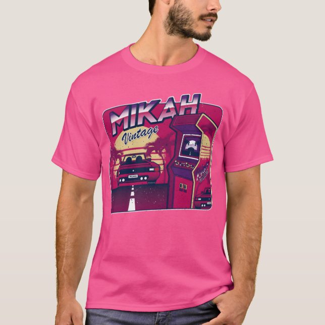 Camiseta Mikah Personalizado Juego Antiguo 80s 90s (Anverso)