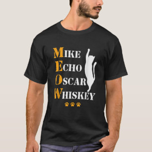Camiseta Mike Echo Oscar Whiskey Cat Meow Alfabeto Fonético