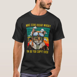 Camiseta Mike Echo Oscar Whisky Cat - Funny Cat's Pun - Pil