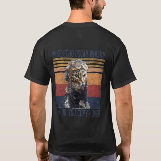 Camiseta Mike Echo Oscar Whisky Cómo Copiar A Pilot Kitty (Reverso)