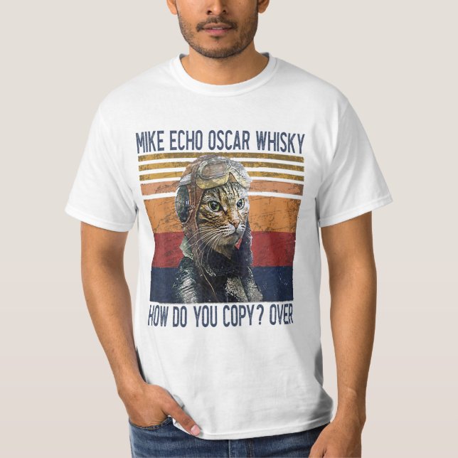 Camiseta Mike Echo Oscar Whisky Cómo Copiar A Pilot Kitty (Anverso)