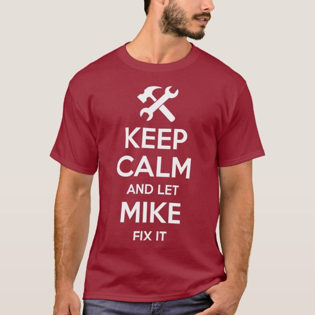 Camiseta MIKE Fix Cita Funny Nombre Personalizado de Cumple (Anverso)