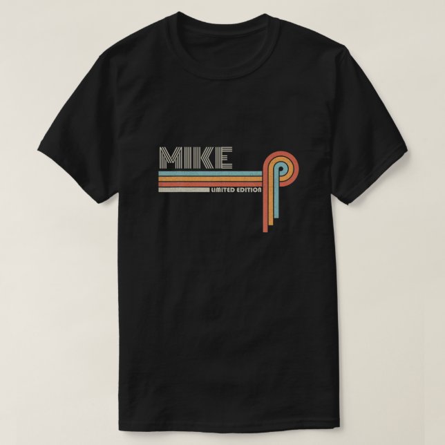 Camiseta MIKE Nombre Regalos Personalizados Funny Retro Vin (Diseño del anverso)