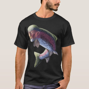 Camiseta Mike Pez O Hombre Trucha Maldita Arcoíris Steelhea
