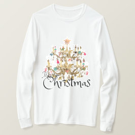 Camiseta Mikitiez clásicas whitechristmas luz jollyholly