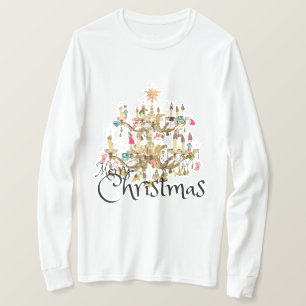 Camiseta Mikitiez clásicas whitechristmas luz jollyholly